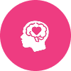 Brain with heart icon for emotional wellbeing